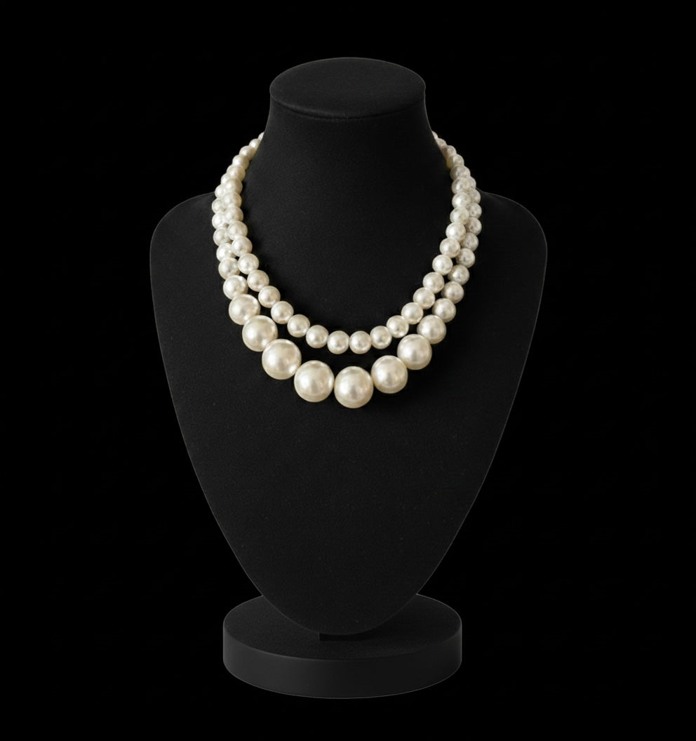 2 Pieces Pearl Beaded Necklace
